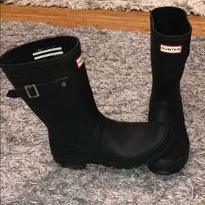 HUNTER black rain boots matte